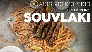 Greek Pork Souvlaki | Akis Petretzikis