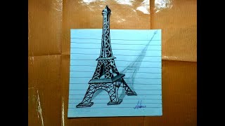 How to draw Eiffel Tower in 3D