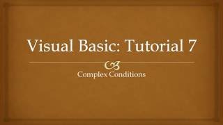 Visual Basic Tutorial 7