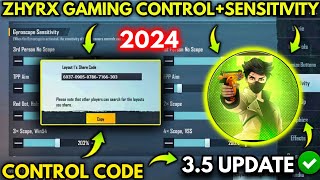 UPDATE 3.5 ZHYRX GAMING SENSITIVITY 2024 (No Recoil) | PUBG MOBILE BEST SENSITIVITY 2024