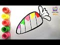 How to draw beginners Carrot Simple art - Kids Tv Chinna Chinna Oviyam