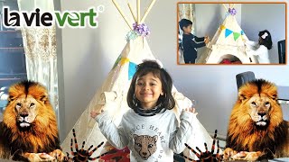 Lavievert Kids Teepee - Indian Tent Playhouse Unboxing, Assembling And Review By Kids