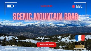 Scenic mountain road to Greolieres les Neiges Alpes-Maritimes France