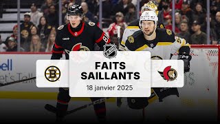 Bruins vs Sénateurs 18/01 | Faits saillants