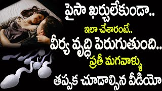 ప్రతీ మగ వాళ్ళు తప్పక చూడాల్సిన వీడియో | Tips to Increase Sperm Count Naturally