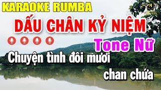 Dấu Chân Kỷ Niệm Karaoke Tone Nữ ( Am ) Nhạc Sống Rumba | Trọng Hiếu