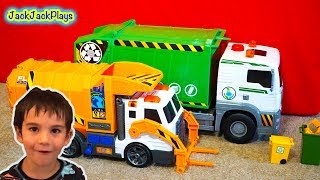 Garbage Trucks for Kids! Surprise Toys Unboxing | JackJackPlays