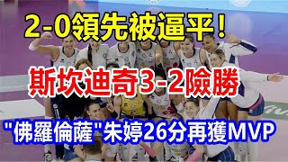 2-0領先被逼平! 斯坎迪奇3-2險勝 \