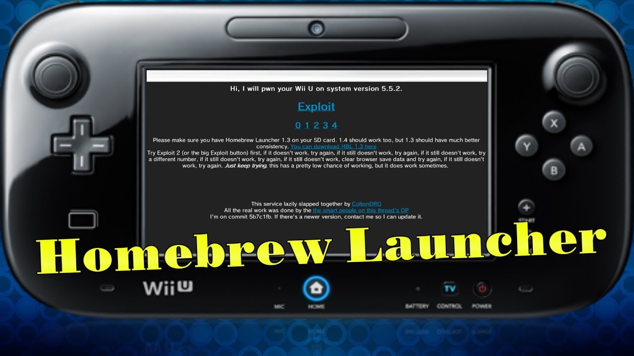 [Wii U] How To Access Homebrew Launcher On 5.5.2 - YouTube