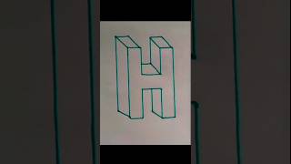 H name 3d Drawing #art #shorts #illusion