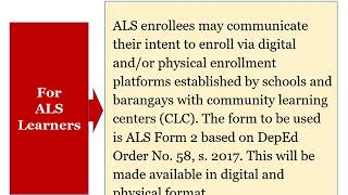 Enrollment Guidelines SY 2020 2021