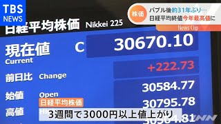 【速報】日経平均株価 終値で今年最高値更新