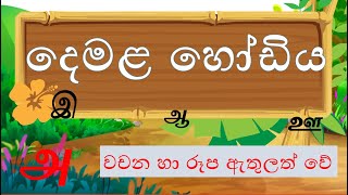 දෙමළ හෝඩිය | Tamil Alphabet in sinhala | demala hodiya