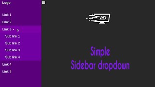 How to make a simple sidebar dropdown? | html , css , javascript , jquery