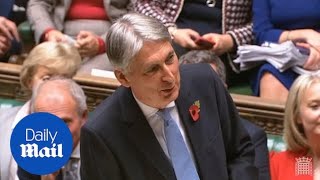 Hammond is heckled at on being chancellor at next years Budget