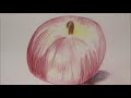 Apple using colored pencil