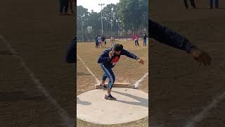 shot put technique practice throw Indian player Chandigarh 46 stadium practice speed technique