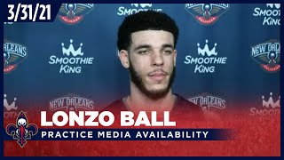 Lonzo Ball Talks Hip Injury, NBA Trade Deadline | Pelicans Post-Practice 3/31/21