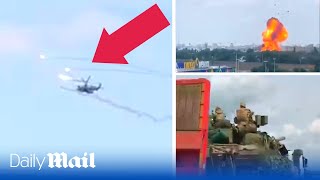 Russia 'coup' fighting: Helicopter dodges missile as Prigozhin marches on Moscow and Putin