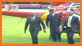 DP Ruto lands in Othaya for President Kibaki’s burial