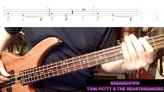 Breakdown by Tom Petty and The Heartbreakers - Bass Cover with Tabs Play-Along