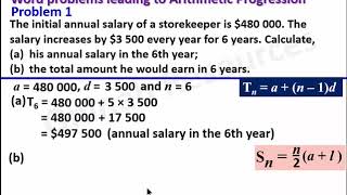 Sequences and Series: Word Problems (Arithmetic Progressions)