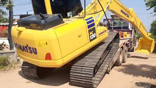 เดินขึ้น-ลง เทเลอร์ komatsu pc130-10mo ไปทำงานวันแรก excavator and truck EP.7948