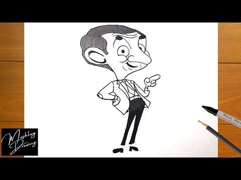 How To Draw Mr. Bean Cartoon Full Body - YouTube