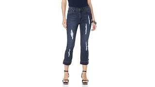 DG2 by Diane Gilman Distressed Cropped Boyfriend Jean