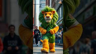 The Green Lion Walking Style in Metro City