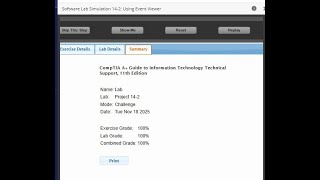 Software Lab Simulation 14-2 Using Event Viewer