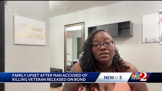 Family upset after suspect accused of killing veteran released on bond