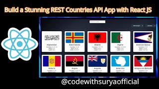 Build a Stunning REST Countries API App with React JS 🚀 | Frontend