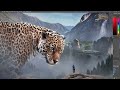 photo manipulation of surreal landscape with giant jaguar