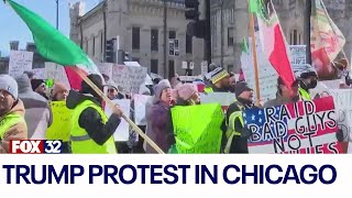 Hundreds of Chicago protesters march to 'Stop the Trump agenda'