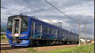 金具田踏切-石合踏切の間16:45通過「しなの鉄道SR1系S103編成 特別快速 軽井沢リゾート3号 長野行き」