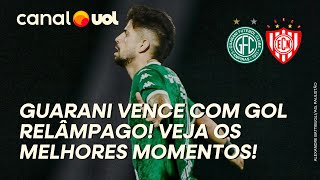 GUARANI 2 x 0 NOROESTE: GOL RELÂMPAGO DE MATHEUS REGIS E CABEÇADA CONTRA! VEJA OS MELHORES MOMENTOS