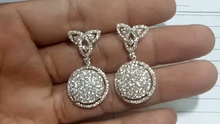 Model Anting Berlian Cantik Terbaru 2019 Emas Putih Micro Setting Diamond Jewellery