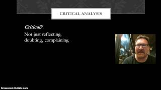 Introduction to Critical Analysis EMS