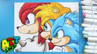 How to Draw SONIC KNUCKLES TAILS FACEOFF
