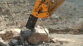 Fractum breaker breaking hard lime stone - Impact hammer فراكتم همر ٢٠٠,٠٠٠ جول