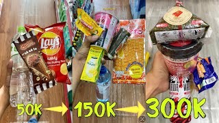 Mukbang | Combo 50k đến 300k mua được gì tại cửa hàng tiện lợi, Vietnam convenience store combo