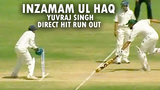 Inzamam Ul Haq run out on Yuvraj Singh direct hit in multan test match | Inzamam Ul Haq run out