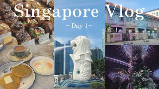 【vlog】立教大生が行く1泊2日のシンガポール旅✈️🇸🇬Day1 | マーライオン🦁 | カヤトースト | ps.cafe☕️🎀 | マリーナベイサンズ | チャイナタウン