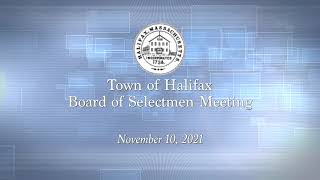 Halifax Board of Selectmen 2021/11/10