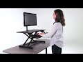 victor dcx610 compact standing desk with keyboard tray