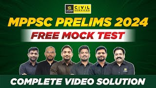 MPPSC Prelims 2024 | Free Mock Test | Complete Video Solution | MPPSC Utkarsh