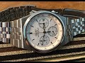 Seiko Chronograph 7A38-7289 unboxing. 15 jewel Quartz 007 Roger Moore watch.