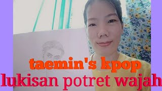 lukisan potret wajah taemin's kpop