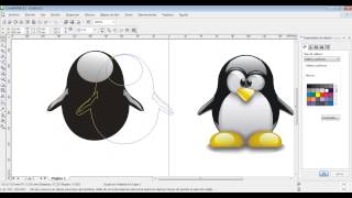 Como hacer un tux en Corel Draw X3 part 1